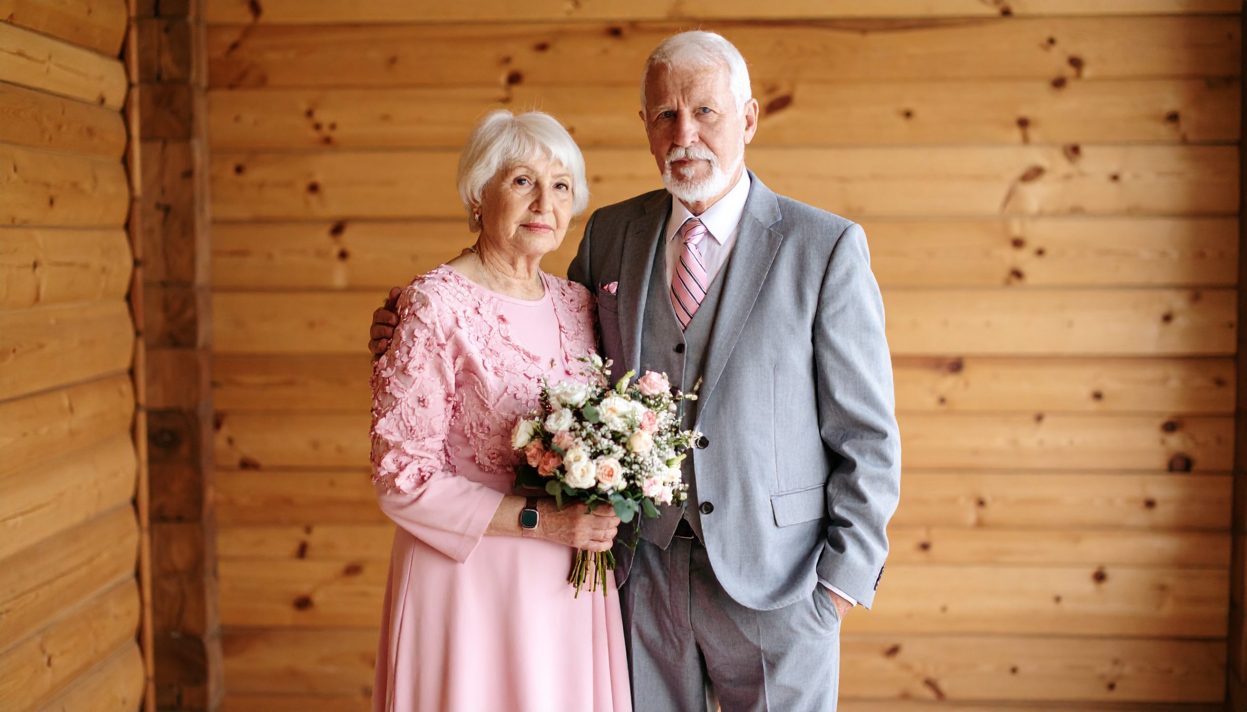 Senior couple on their 2nd wedding day