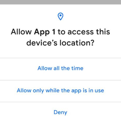 Allow Apps to access this device location graphic