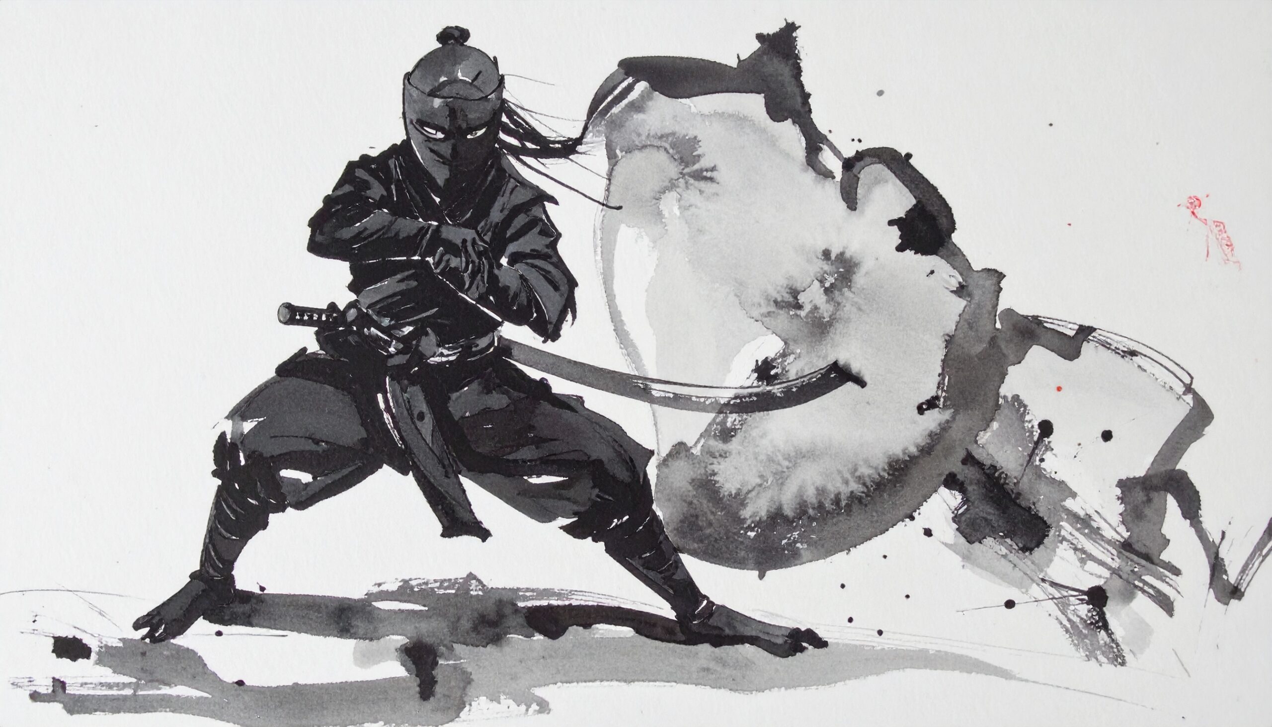 Ninja attacking pose