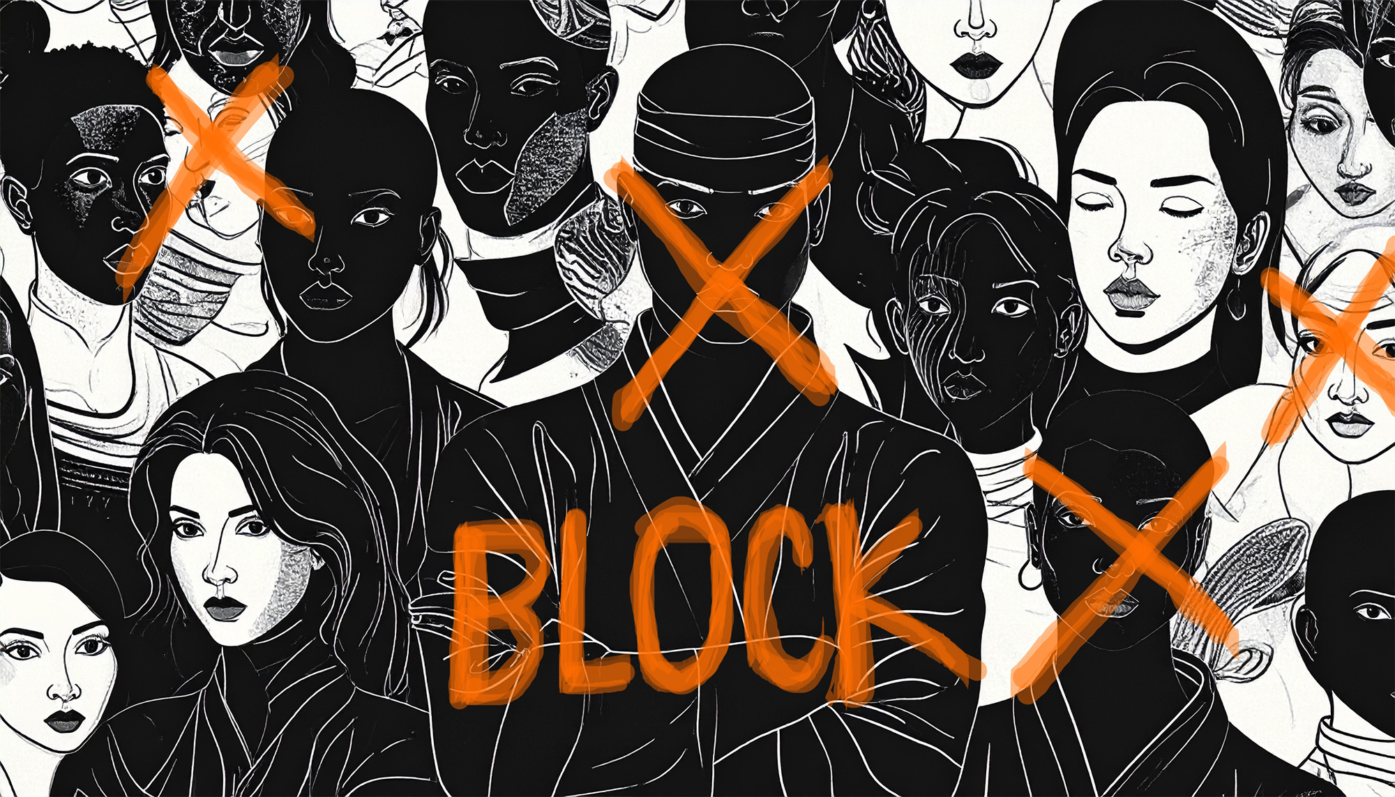 silhouette of fraudsters being blocked